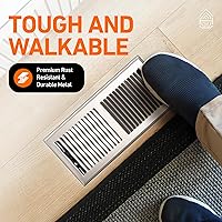 Vista 6 de Cubiertas de ventilación de piso 4X10 Registro de piso con cubierta de malla, trampa, calor y aire, ventilación de piso de metal transitable