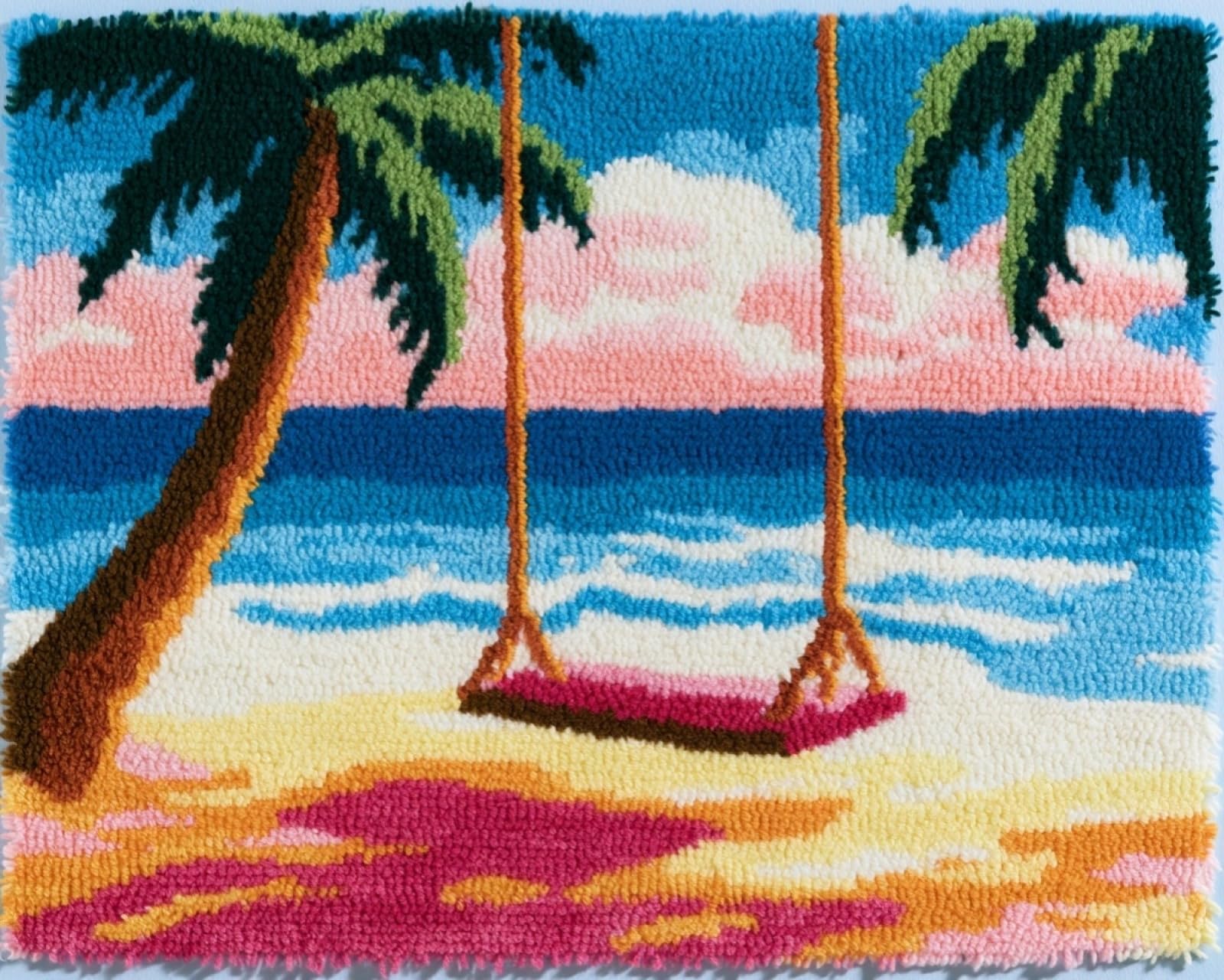 Wallphantom Latch Hook Kits for Adults Beginners Rug,Swings on the Beach