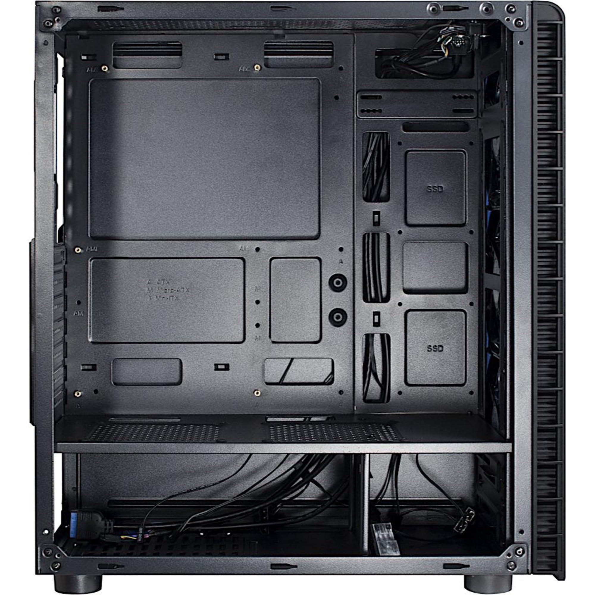Inter-Tech CXC2 Torre Negro - Caja de ordenador (Torre, PC, Vidrio templado, Negro, ATX,ITX,Micro ATX, Azul)