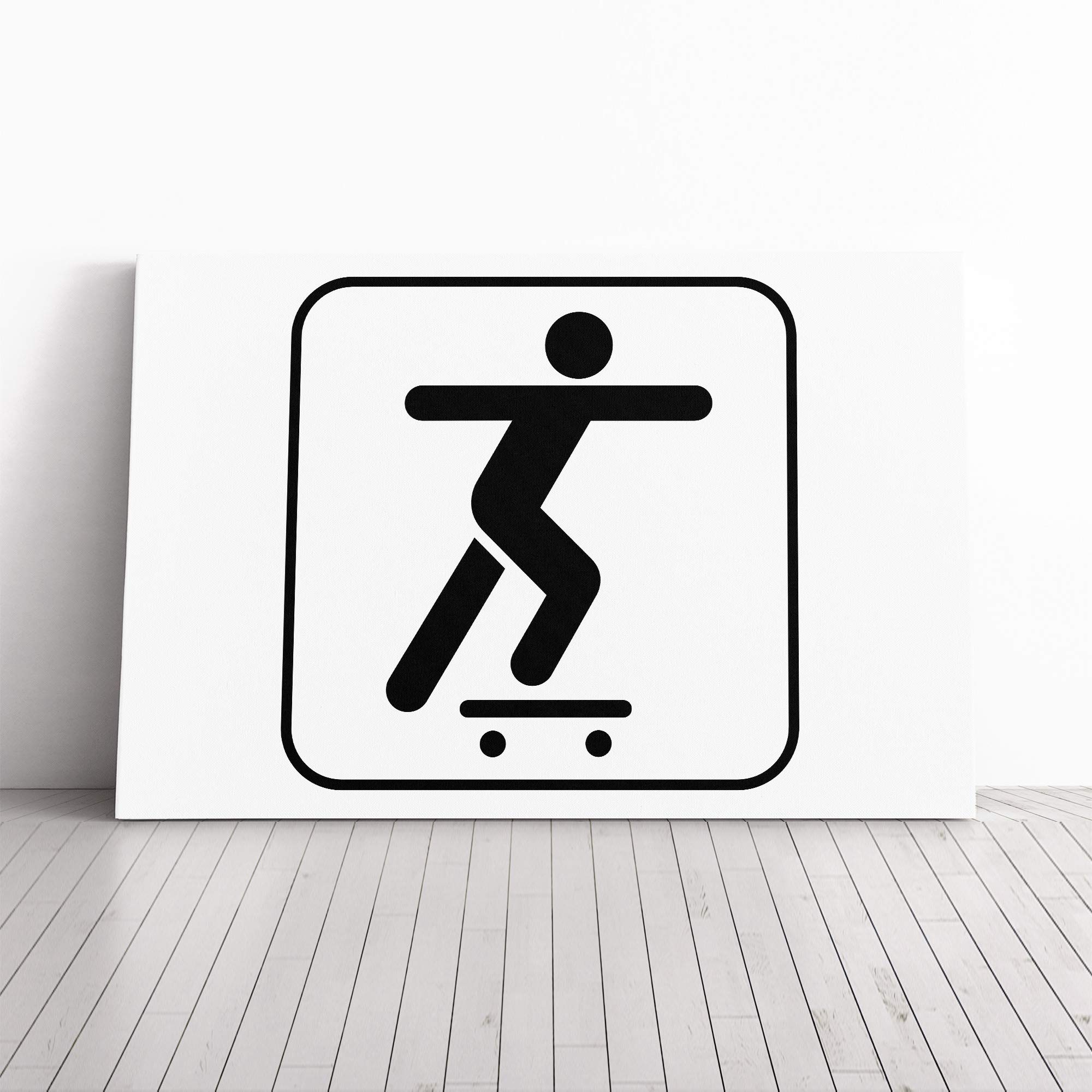 Skateboard Sign (1) Canvas Print | Gallery Wrapped 30mm Frame Wall Art | 30x20 inches | Ready to Hang | Modern Picture | Living Room Bedroom Lounge Office