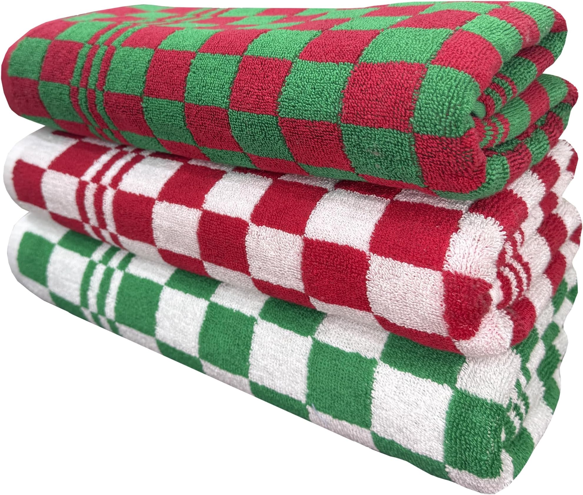 Amazon.com: Haven Basics Checkered Bath Towels - Pack of 2, 550 GSM ...