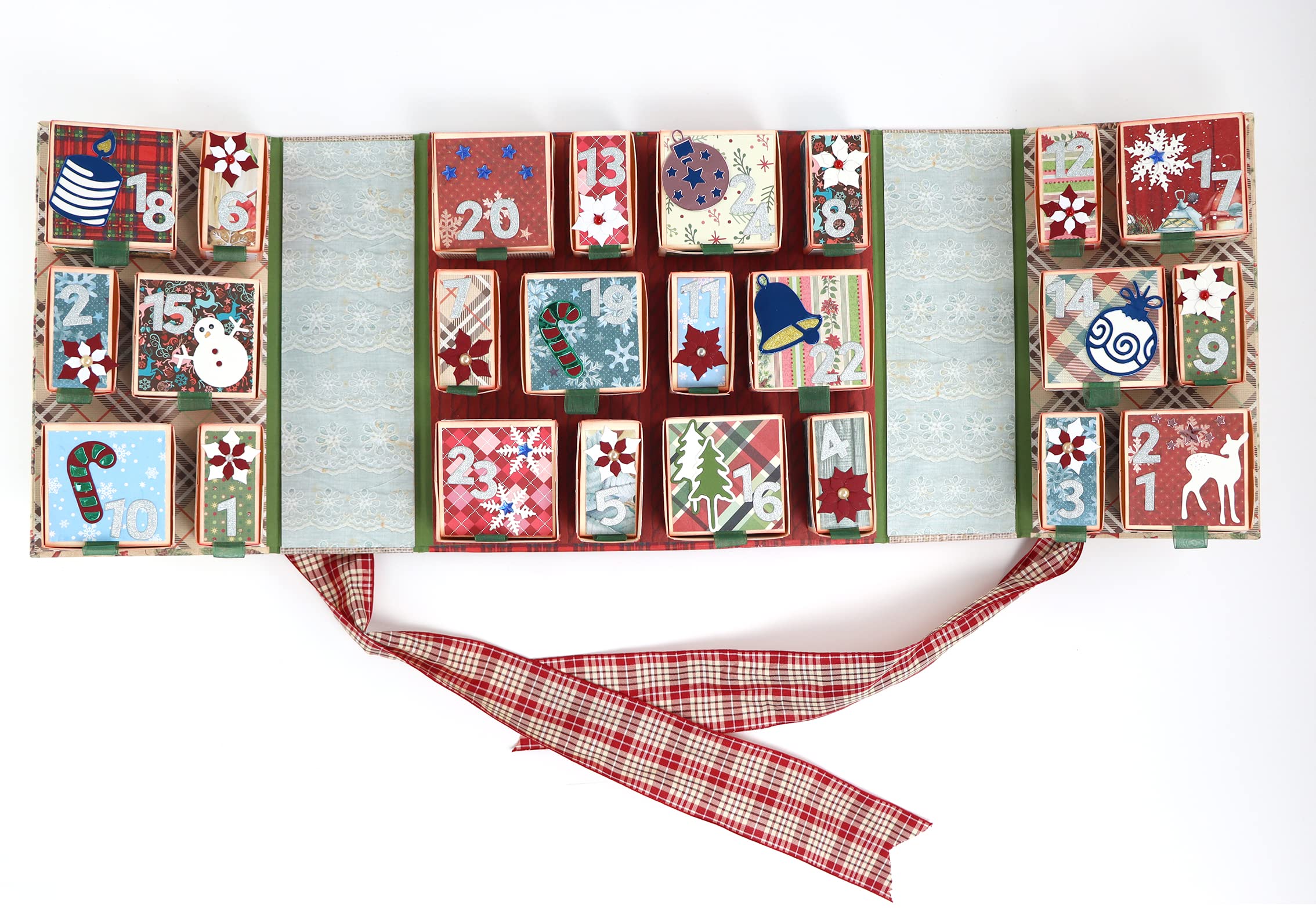 Genérico Kunsthandwerklicher Adventskalender | mit den besten Qualitäten auf Papier und Karton | Lebhafte und Weihnachtsfarben | Weitere Geschenk-Boxen erhältlich