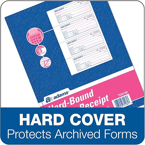 Miniatura 6 de Adams Libro de recibos de dinero de encuadernación, 3 partes sin carbono, blancocanariorosa, 11 x 7-58 pulgadas, 33 juegos (TCH1185)