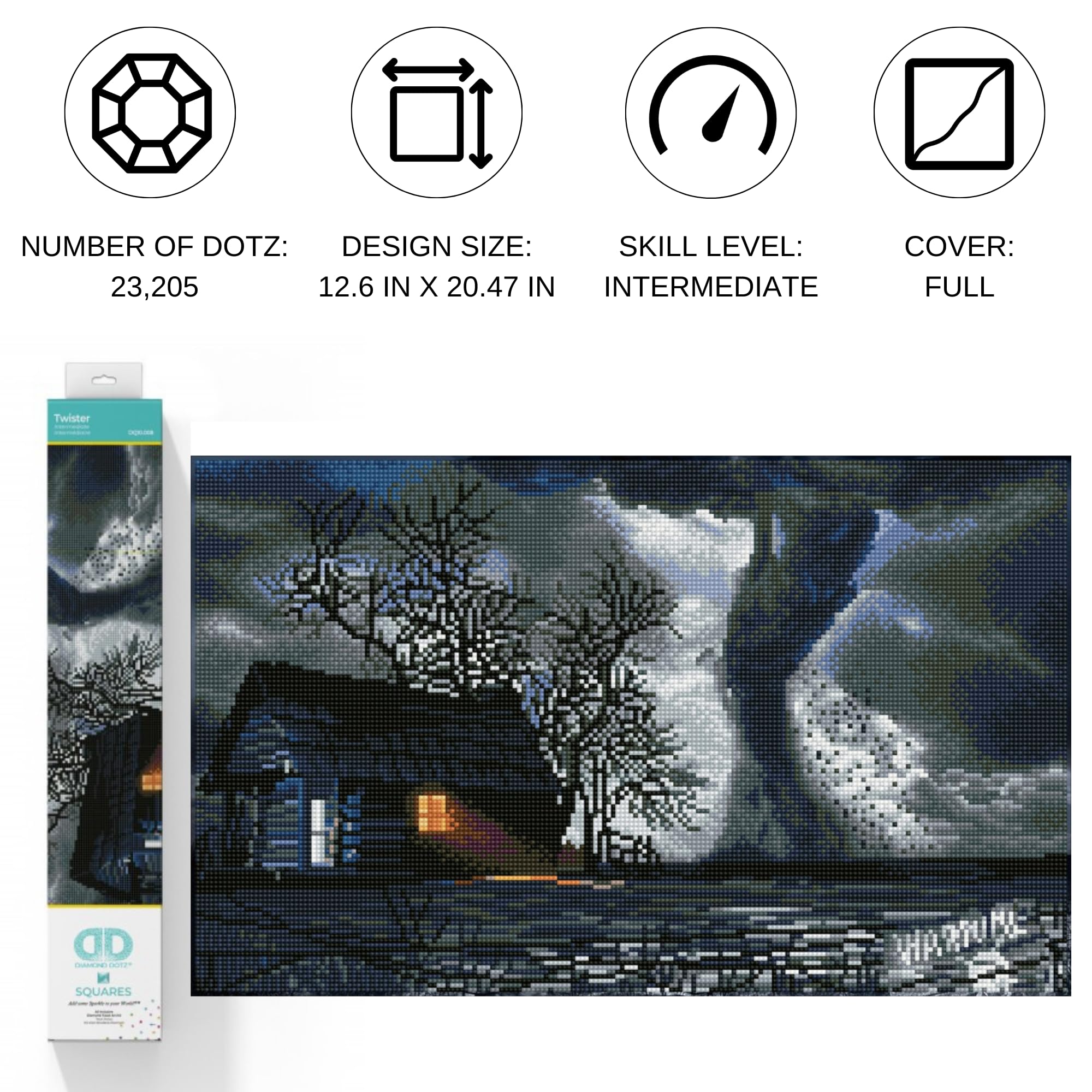 DIAMOND DOTZ Twister Diamond Painting Kits for Adults - Diamond Art Kits a Relaxing Creative Craft Kit with Dotz Gems 12.6x20.5
