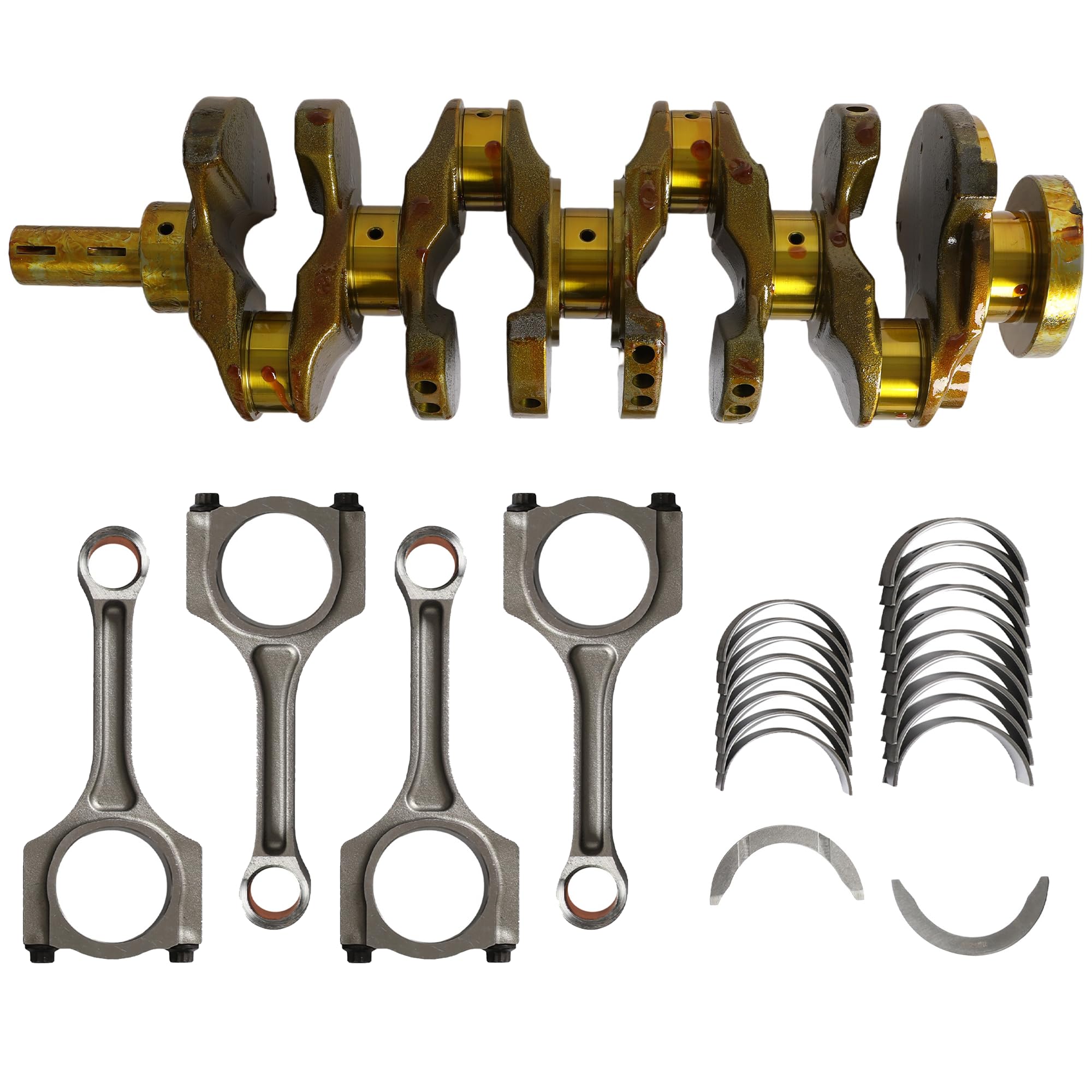 G4KJ 2.4 Engine Crankshaft with Connecting Rod & Bearings Set Fit for Hyundai Tucson Sonata Kia Optima Sorento 2.4L 2011-2020 Replace# 23510-2G500