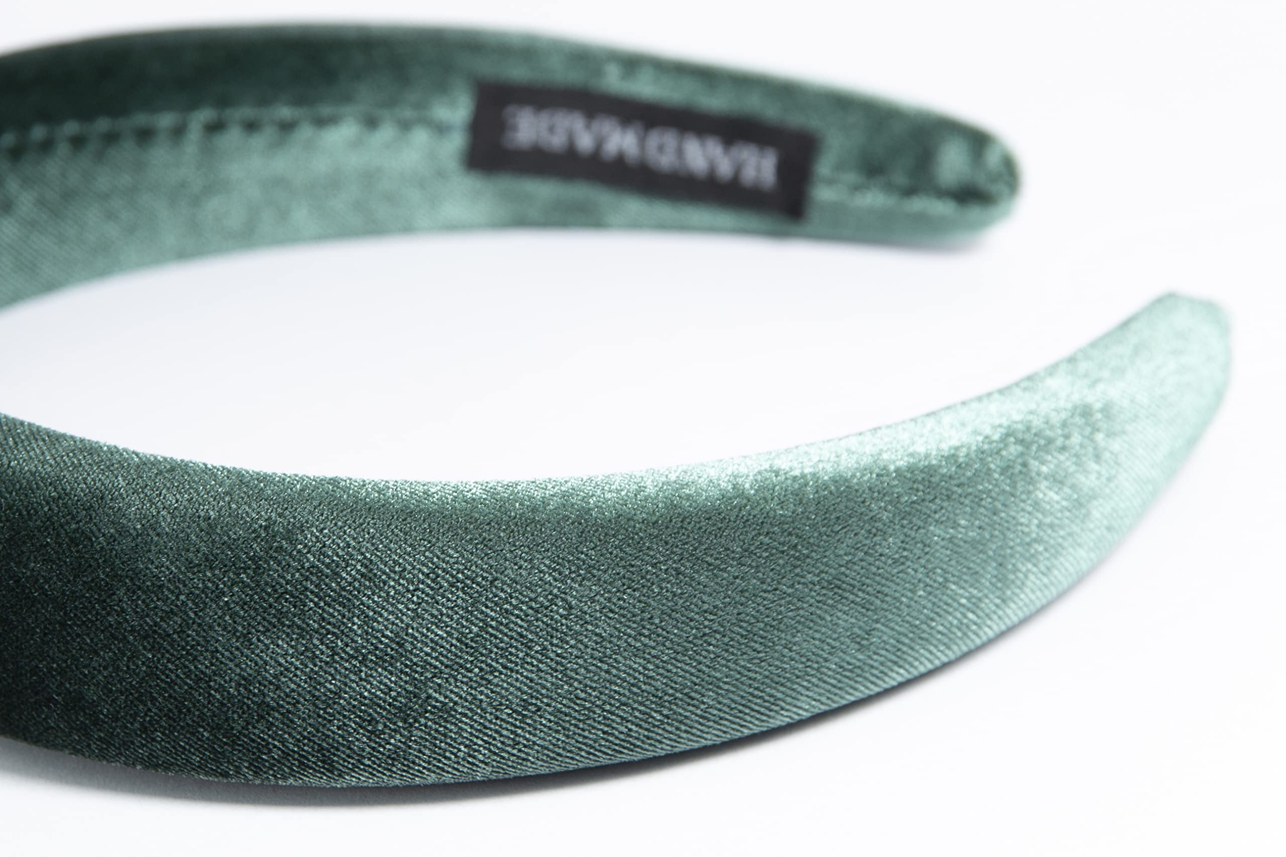 HABAC STUDIO- Headbands for Women Hair Accessories for Women Hair bands for Girls Headbands Velvet Sponge Small 3cm Wide. (GREEN) - Image 2