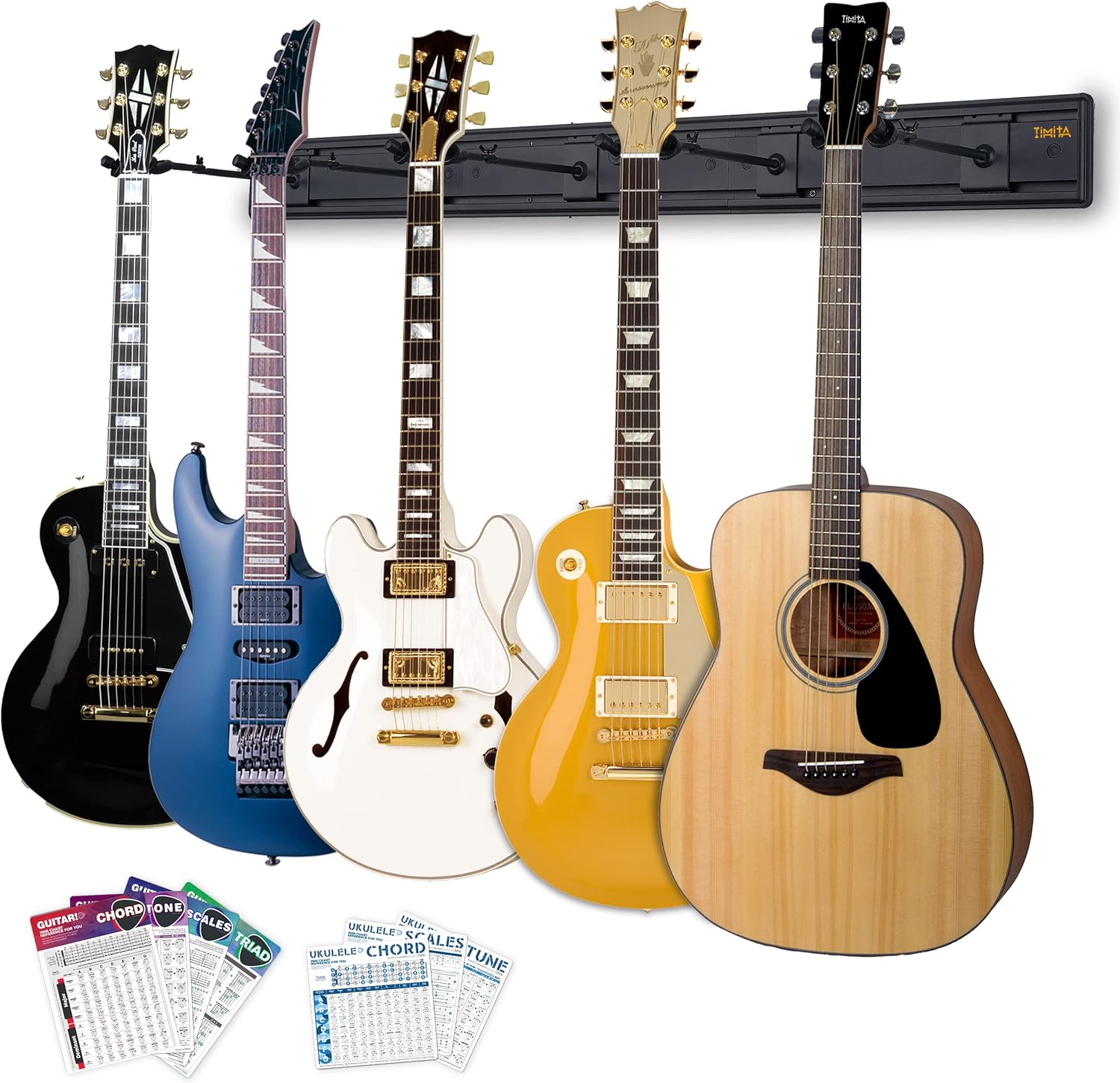 TiMitA Guitar Wall Mount Hanger, Guitar Wall Rack for