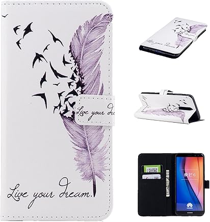 Funda para el Huawei Mate 10?Lite de COWX, funda de piel sint?tica, con dise?o de una pluma Funda para el Huawei Mate 10?Lite de COWX, funda de piel sint?tica, con dise?o de una pluma