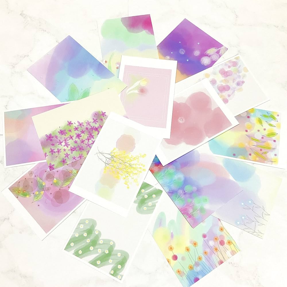 次49分！有名なイラスト！可愛い！希少 Amazon | WAKUWAKU〜sanyo〜 【15種お花セット】ポストカード 紙