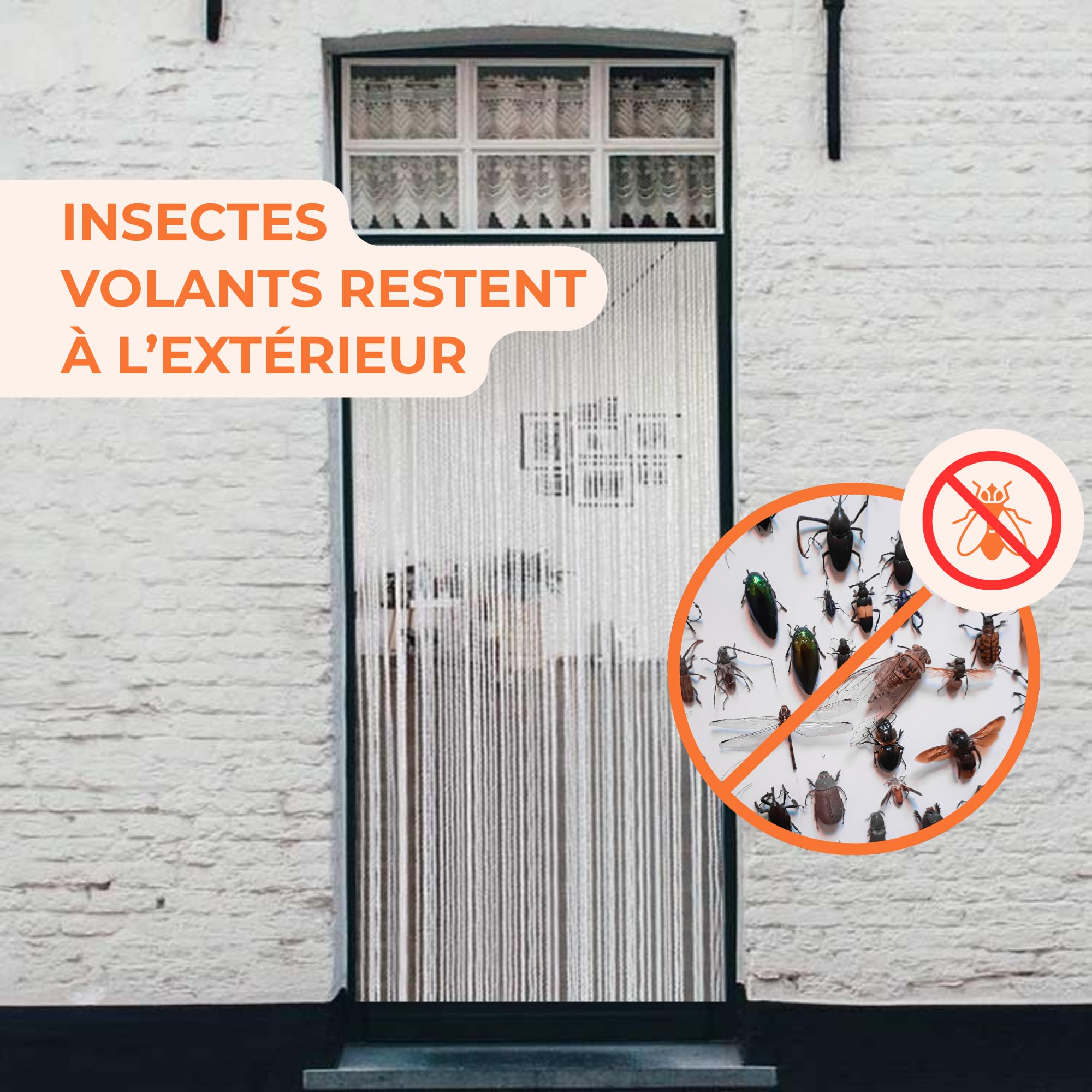 Trente Rideau de Porte Luxe Orchidea Transparent, différentes Tailles, 100 x 220 cm