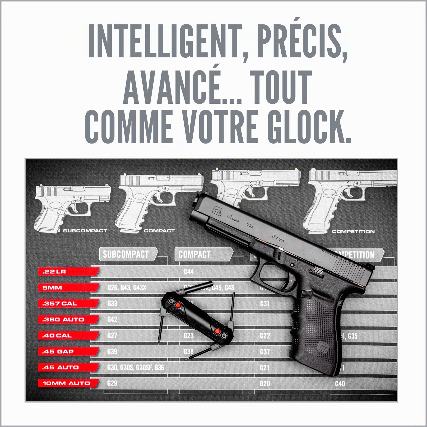 Real Avid AVGLOCK41 Accessoire de Nettoyage d'arme Mixte, Gris, no Size