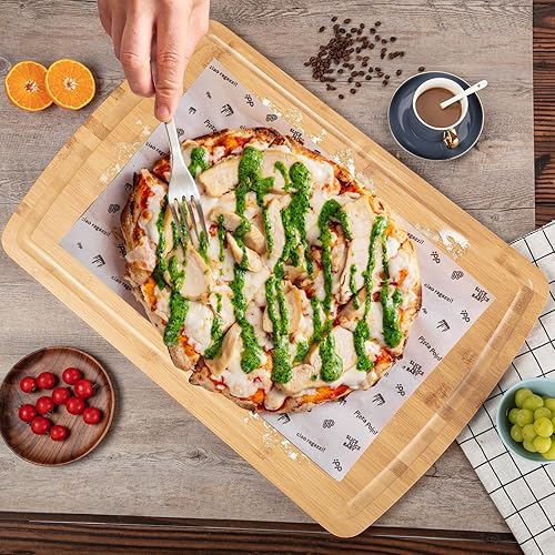 Miniatura 5 de Tabla de cortar de bambú extra grande de 30 pulgadas para cocina, tabla de fideos de cubierta superior de estufa de madera, tabla de cortar carne