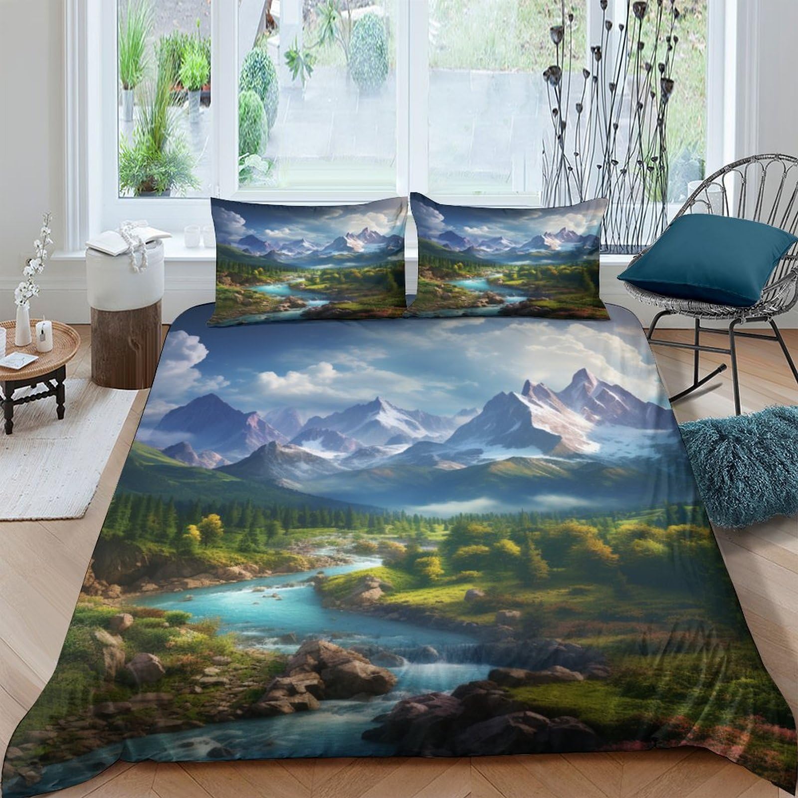 Housse de couette paysage 200x200cm pour transformer votre chambre adulte