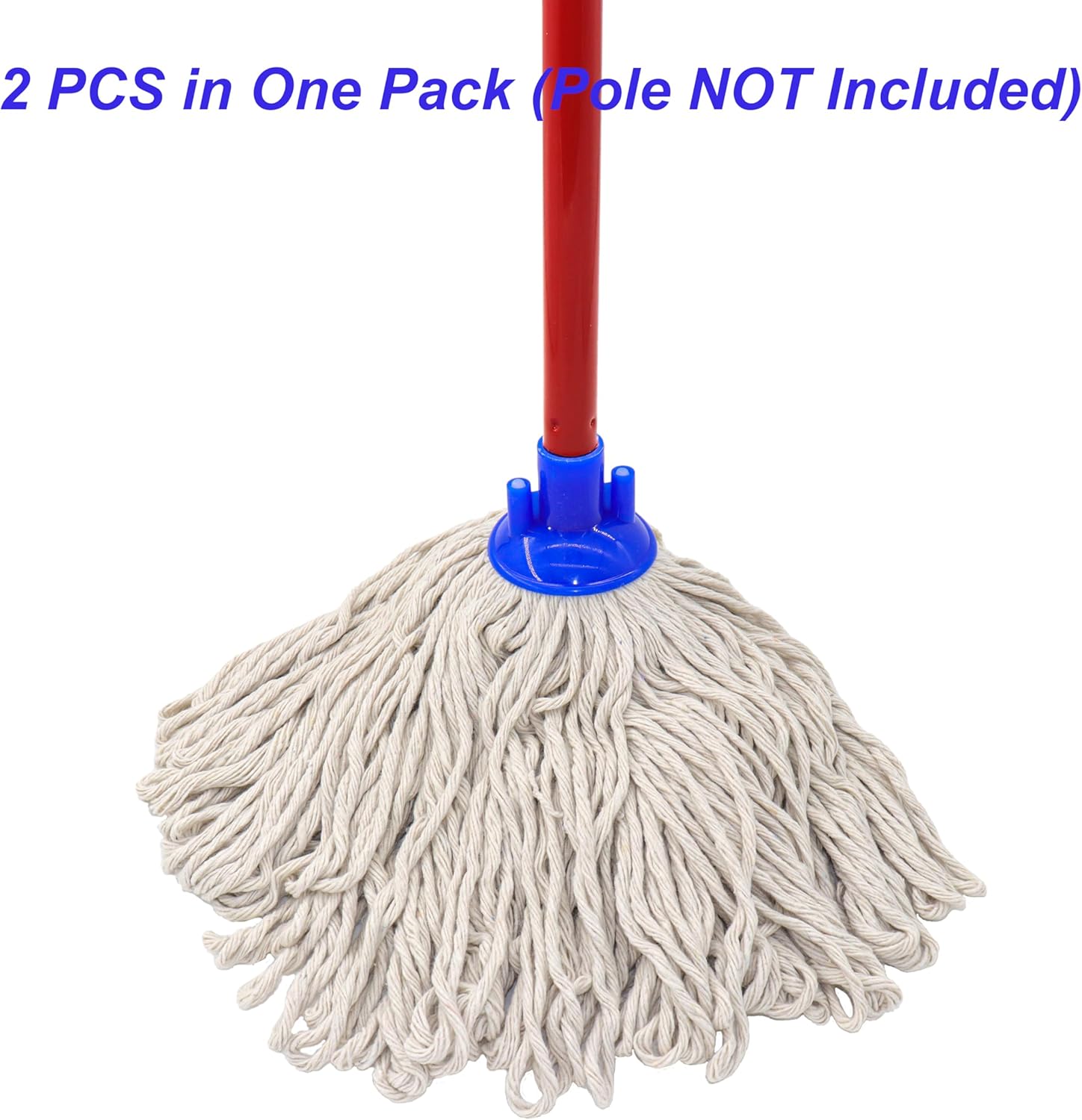 Cotton String Screw on Mop Replacement Head Compatible with All Standard US Threading Pole (Acme 3/4 inch Thread) - 2 PCS