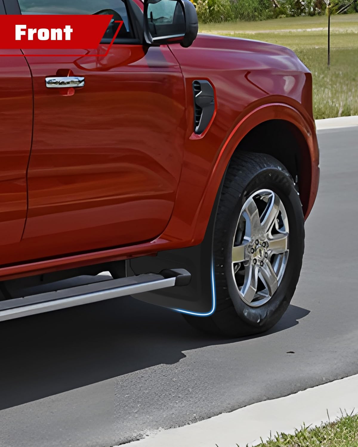 KEWISAUTO Mud Flaps Splash Guards for 2024 2025 Ford Ranger, Front & Rear Mud Guards Fender Flares for Ford Ranger XL/XLT/Lariat 2024 2025 Exterior Accessories (Not for Raptor)