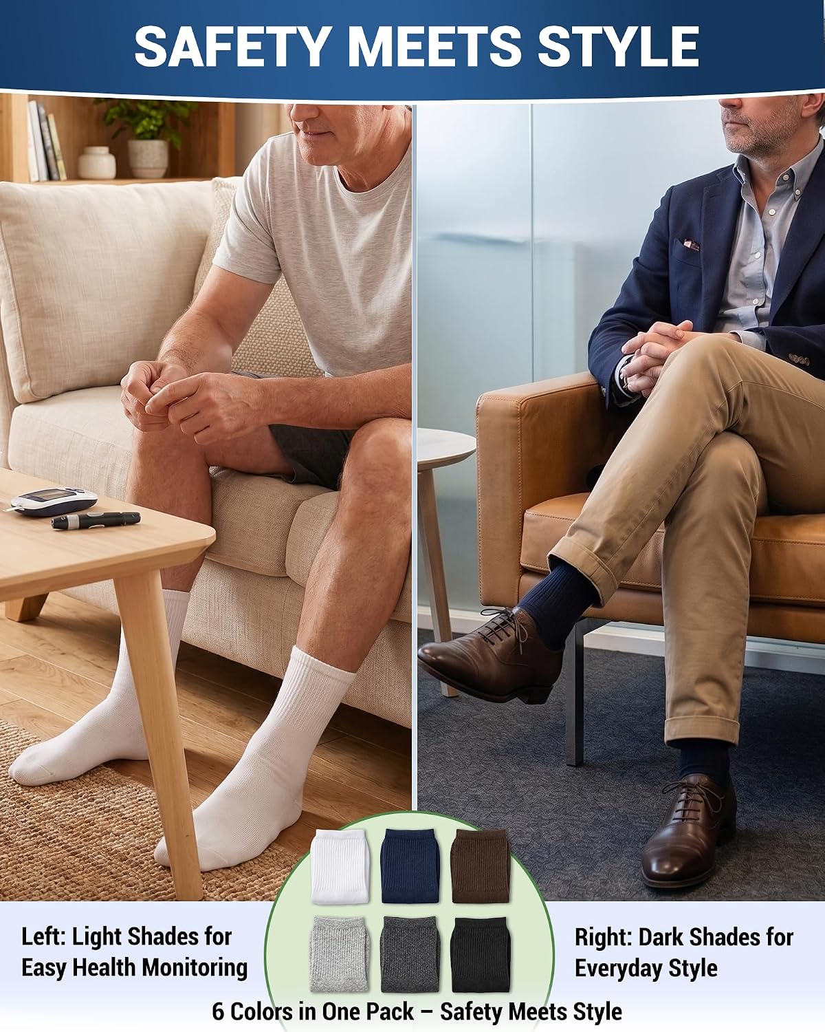 5 Pairs Diabetic Socks for Men Women Natural Ramie Cotton Blend Ankle Socks Non Binding Loose Fit Socks for Swollen Feet, Thin Breathable Neuropathy Socks with Seamless Toe