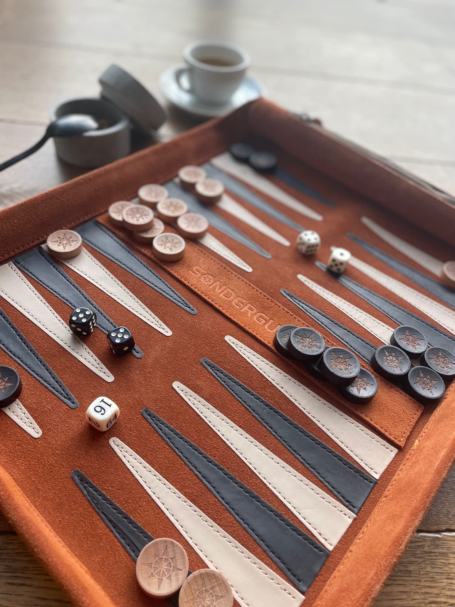 Sondergut - Set di pietre di ricambio in legno per il bene speciale da viaggio Backgammon