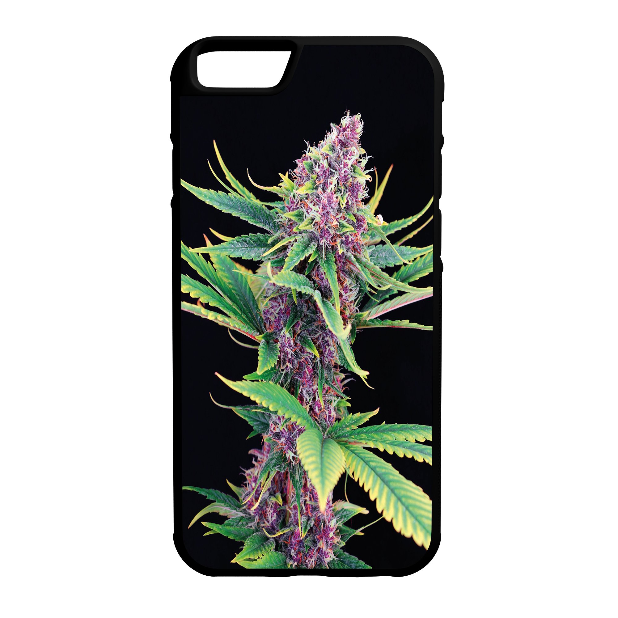 Purple Kush Plant Protective Rubber Phone Case (Compatible with iPhone 6/6s Plus+)