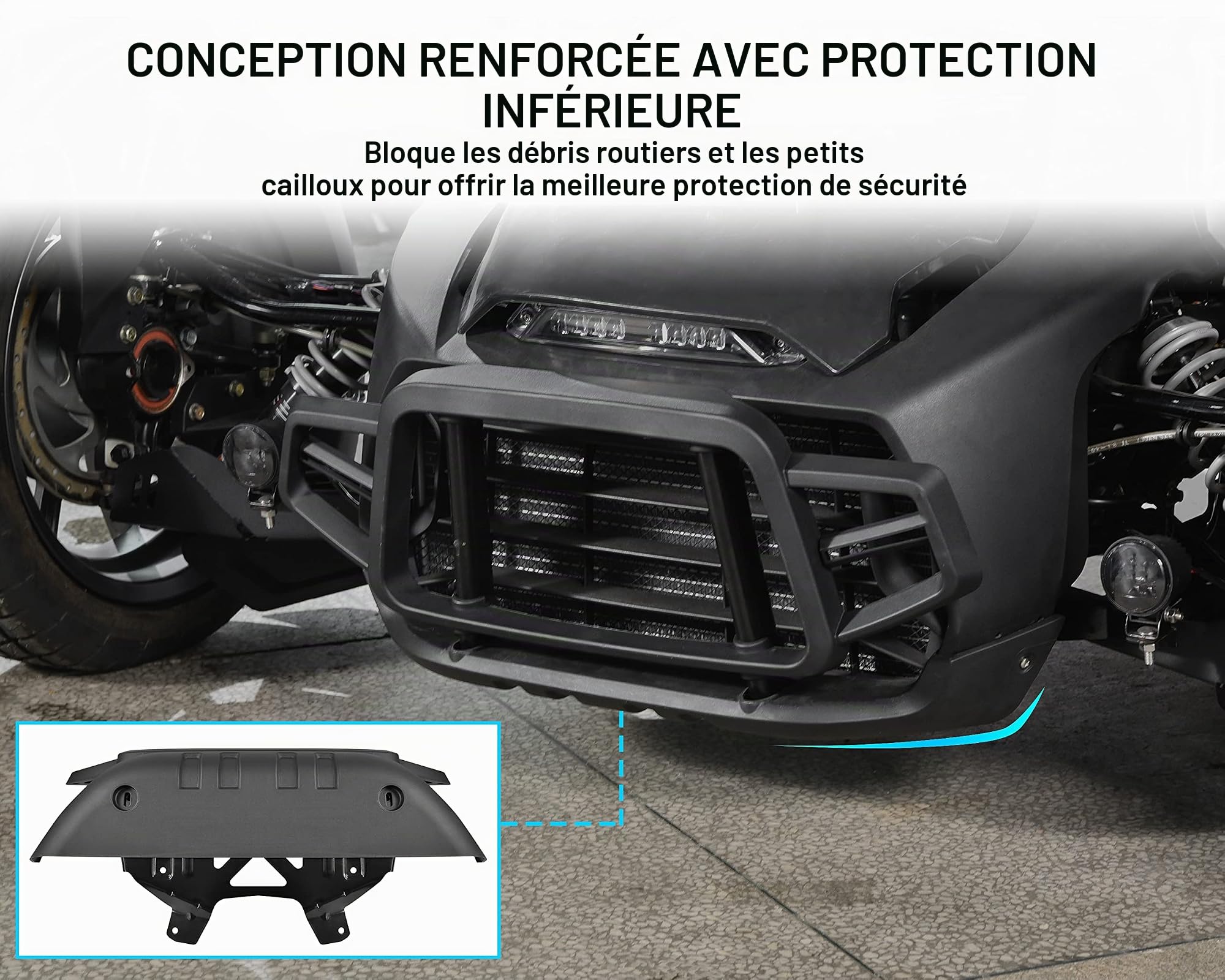 SAUTVS Kit de protection de pare-chocs avant pour Can-Am Ryker, profil avant pour Can Am Ryker 600 900 Sport & Ryker Rally Edition tous modèles (remplace #219401108)