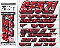 Vista 2 de STIFFIE Techtron Rojo/Negro 3" Barco & PWC Adhesivos de Registro • Etiquetas Adhesivas Letras Números