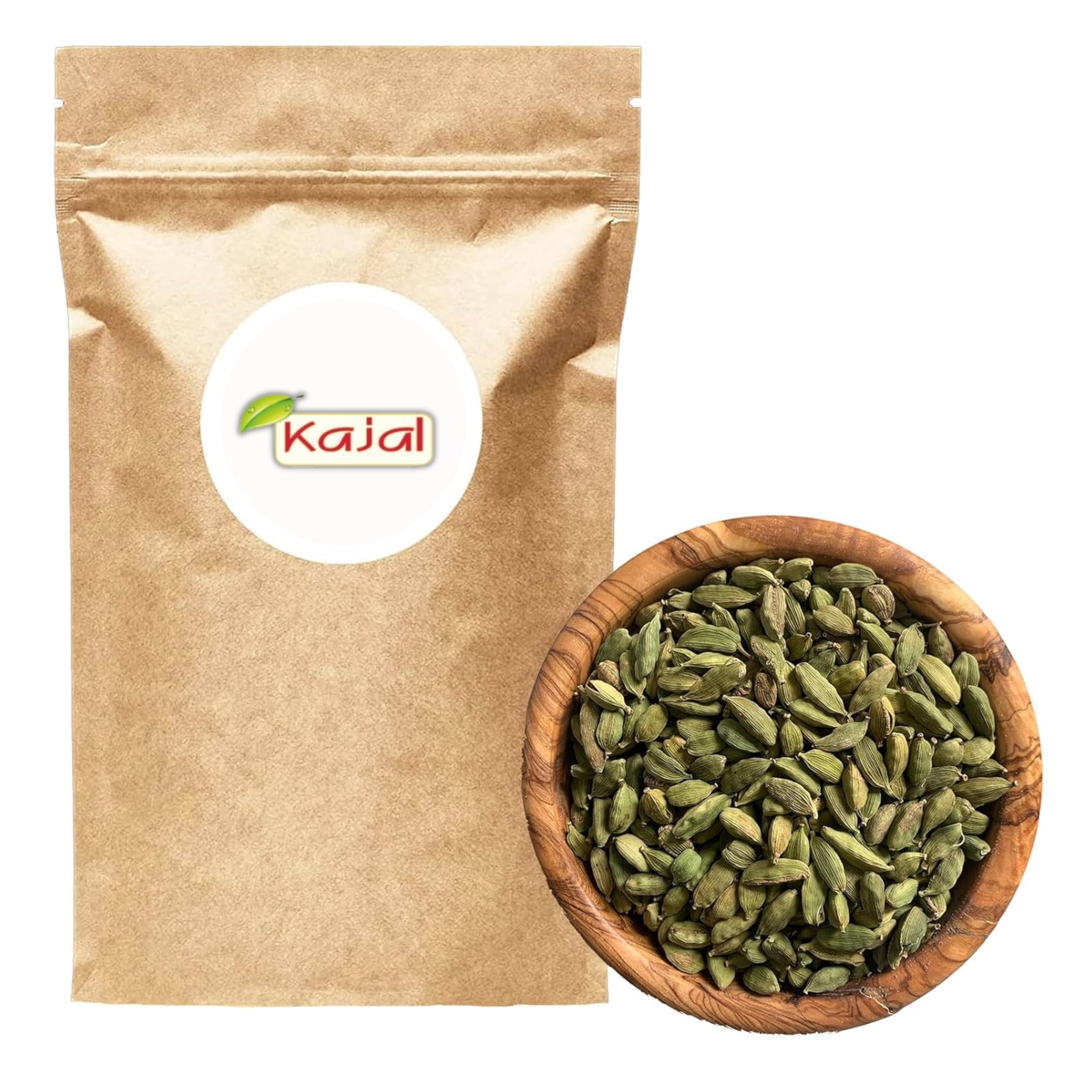 Grüner Kardamom 1kg – Ganze Kapseln Handgepflückt, Frisch Geerntet, Aromatisch, Natürlich Unbehandelt, Premiumqualität, Ganze Kardamomsamen mit Kajal