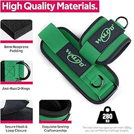 WALITO Ankle Resistance Bands with Cuffs, Ankle Bands for Working Out, Ankle Straps for Women, Exercise Bands for Legs and Butt, Booty Workout Equipment for Kickbacks Hip Fitness Training