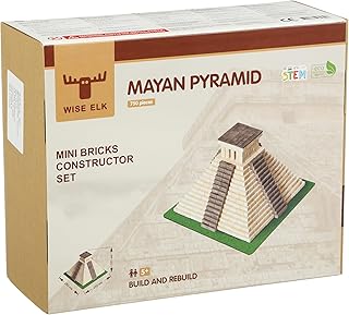 Toy Mayan Pyramid Construction Set, Real Plaster Bricks, Gypsum Reusable Educational Gift Building Kit, 750 Piece