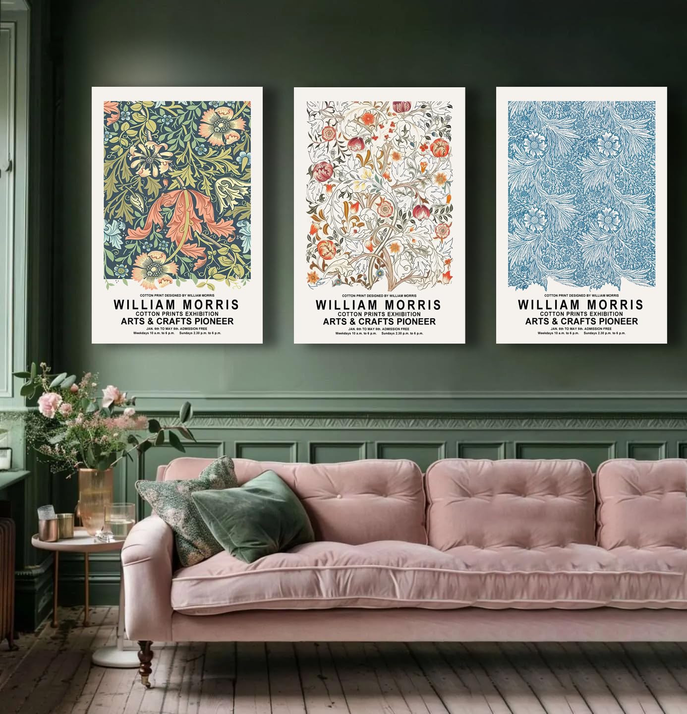 Amazon.co.jp: SUNCN フレーム入りウィリアム・モリス ウォールアート