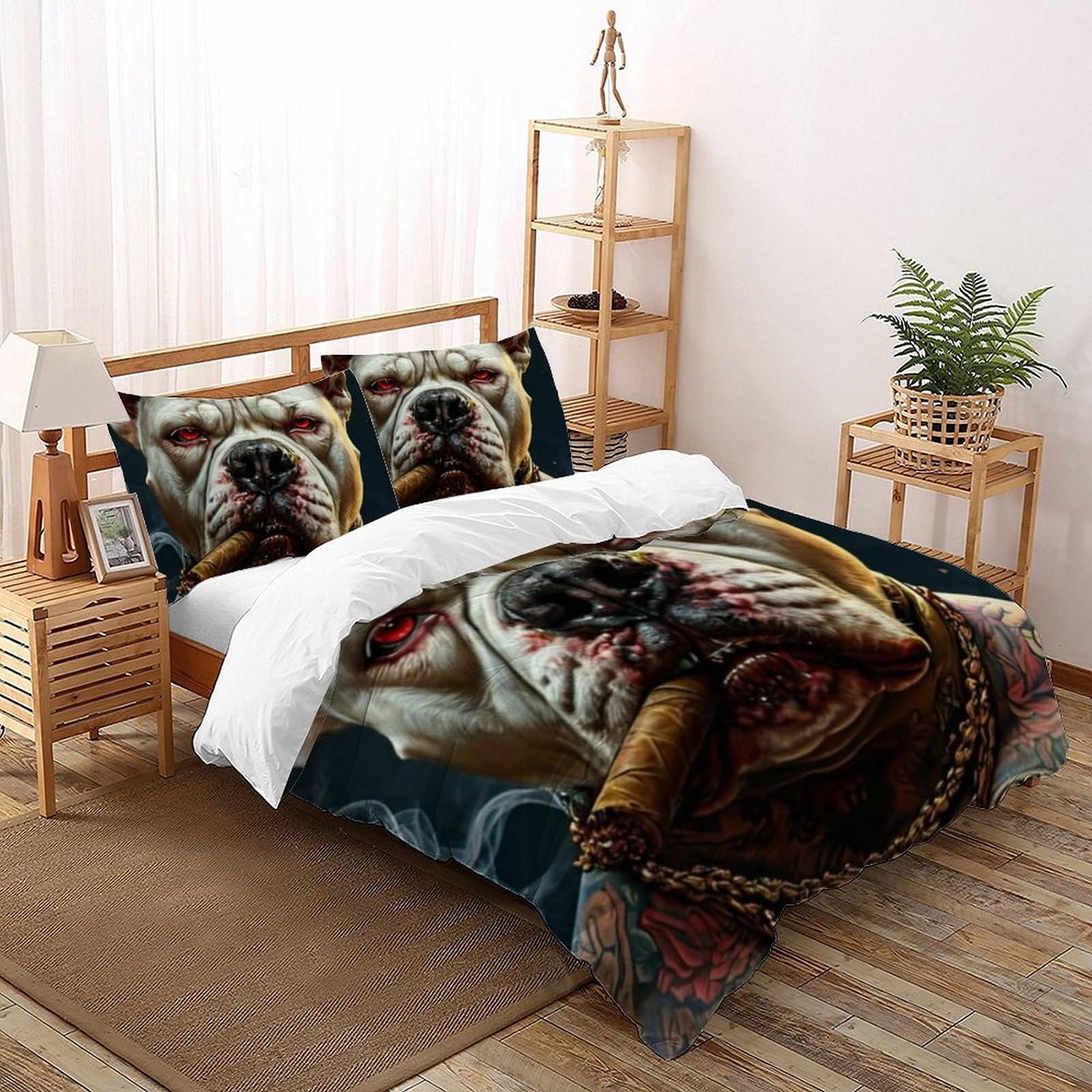 Housse de couette chien gangster 260x220, l'idée cadeau imprimée 3D idéale pour un ado fan d'animaux