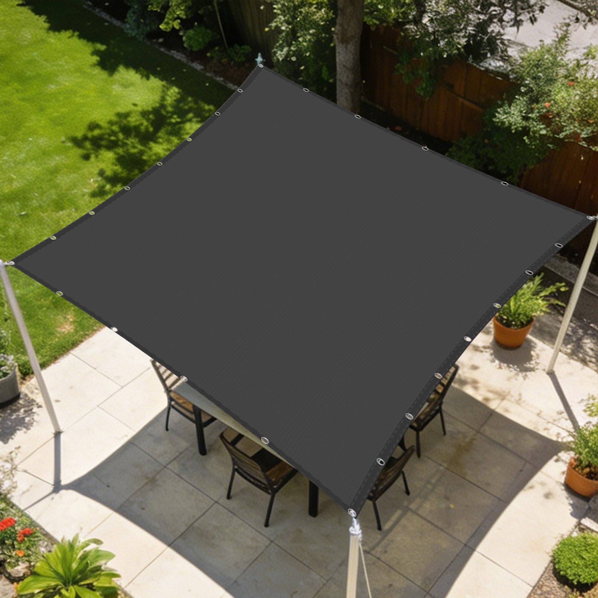 Voile d'ombrage de jardin gris foncé pour ombrager votre terrasse en été