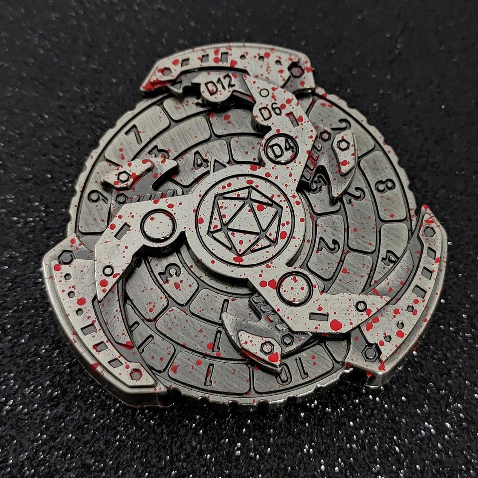 Gyroscope Dés Jeu De Rôle Roulette à Dés Métallique 7-en-1 Rogue - Spinner Avec Dés D20, D12