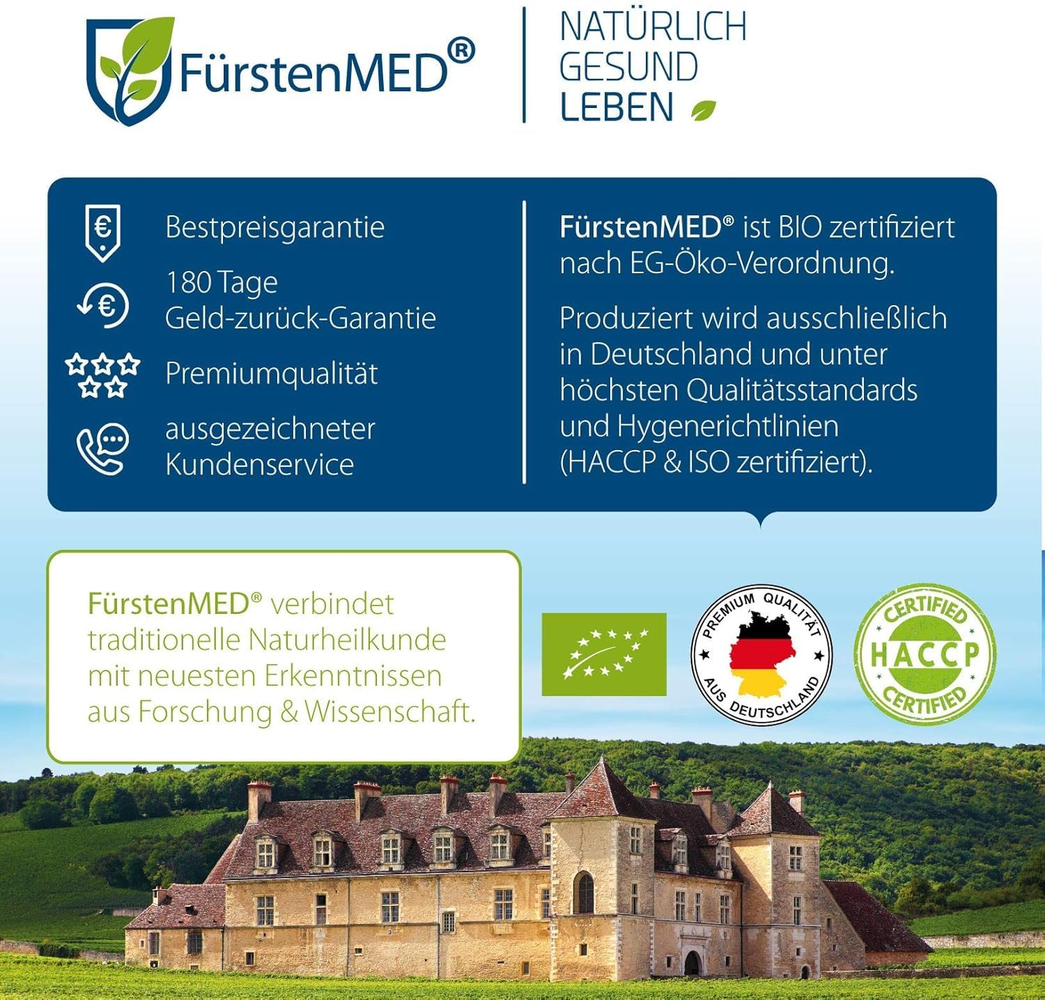 FürstenMED® Coenzym Q10 Ubiquinon Kapseln + Vitamin B1, B6, B12, Selen, Biotin und Vitamin C - 60 Q10 Kapseln Ubichonon mit 100mg Coenzym - Hochdosiert Vegan & ohne Zusatzstoffe