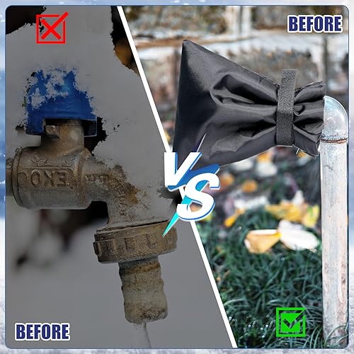 Miniatura 5 de Mifoci 24 piezas de cubiertas de grifo para exteriores de 5.5 x 8.7 pulgadas, calcetines gruesos impermeables para grifos de manguera aisladas de