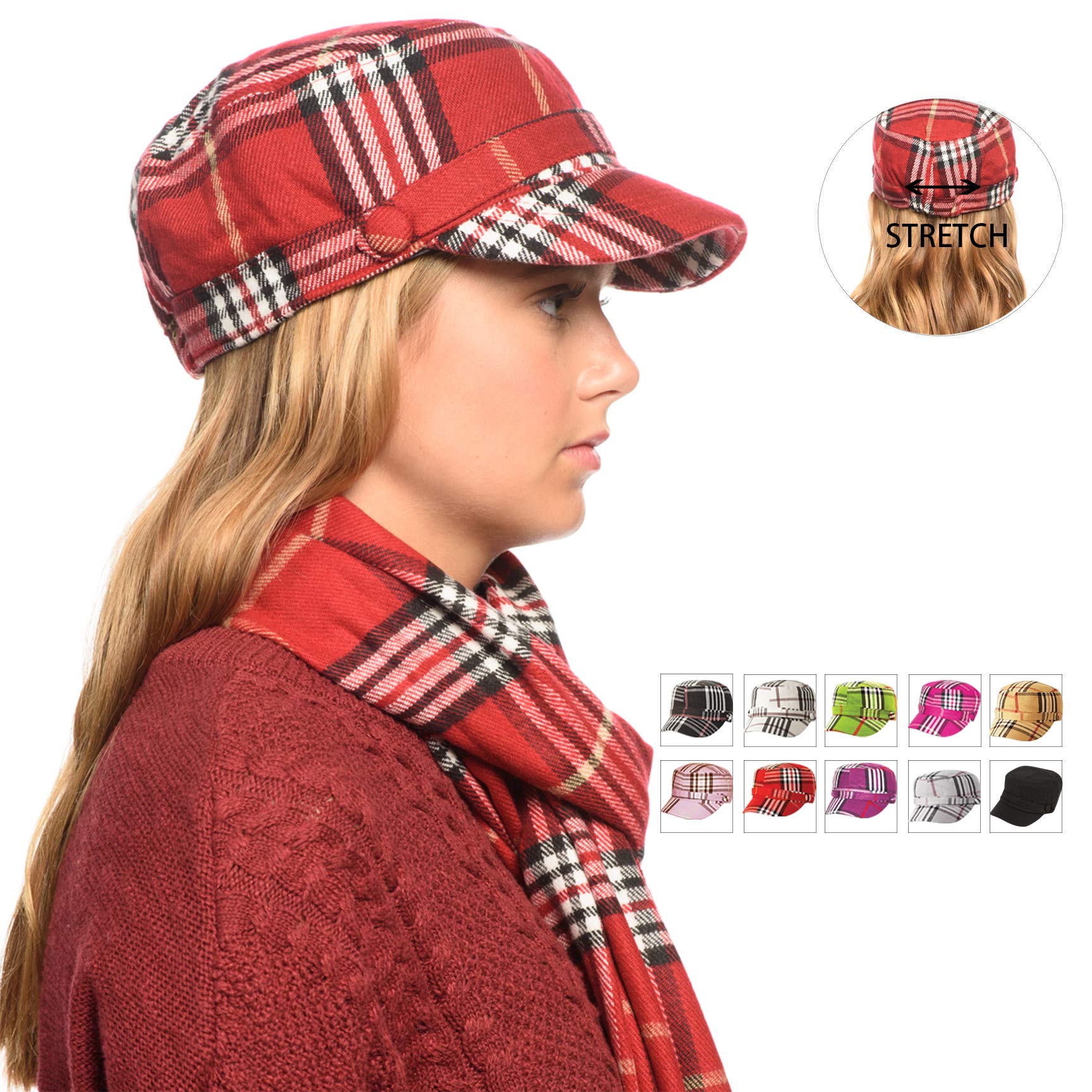 Super Soft Cashmere Feel Classic Cadet Army Cap Hat (Gray)