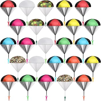 Yunsailing 25 Pcs Parachute Toys, Mini Army Men Parachute Toys for Kids, Flying Throwing Gifts Bulk for Easter Christmas Kids School Outdoor, No Battery Nor Assembly Required GiftsClassic,Daily