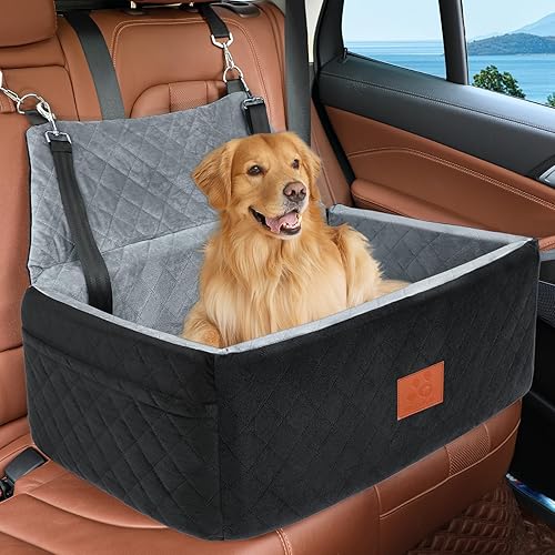 Miniatura 7 de Asiento de automóvil para perros grandes y medianos, asiento portátil lavable para mascotas de menos de 55 libras, asiento elevador para perro con