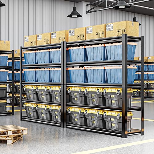 Miniatura 7 de Estantería de garaje de 5 niveles de 72 pulgadas de alto, estantes ajustables de almacenamiento de 2000 libras, estantes de metal resistente,