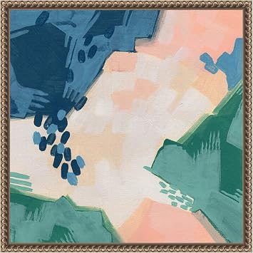 Amanti Art Framed Canvas Wall Art 16x16 Pixel Data I by June Erica Vess, Framed Wall Art Canvas, Abstract Artwork, Traditional Decor, Small Poster Painting for Living Room, Bedroom, Bathroom, Kitchen