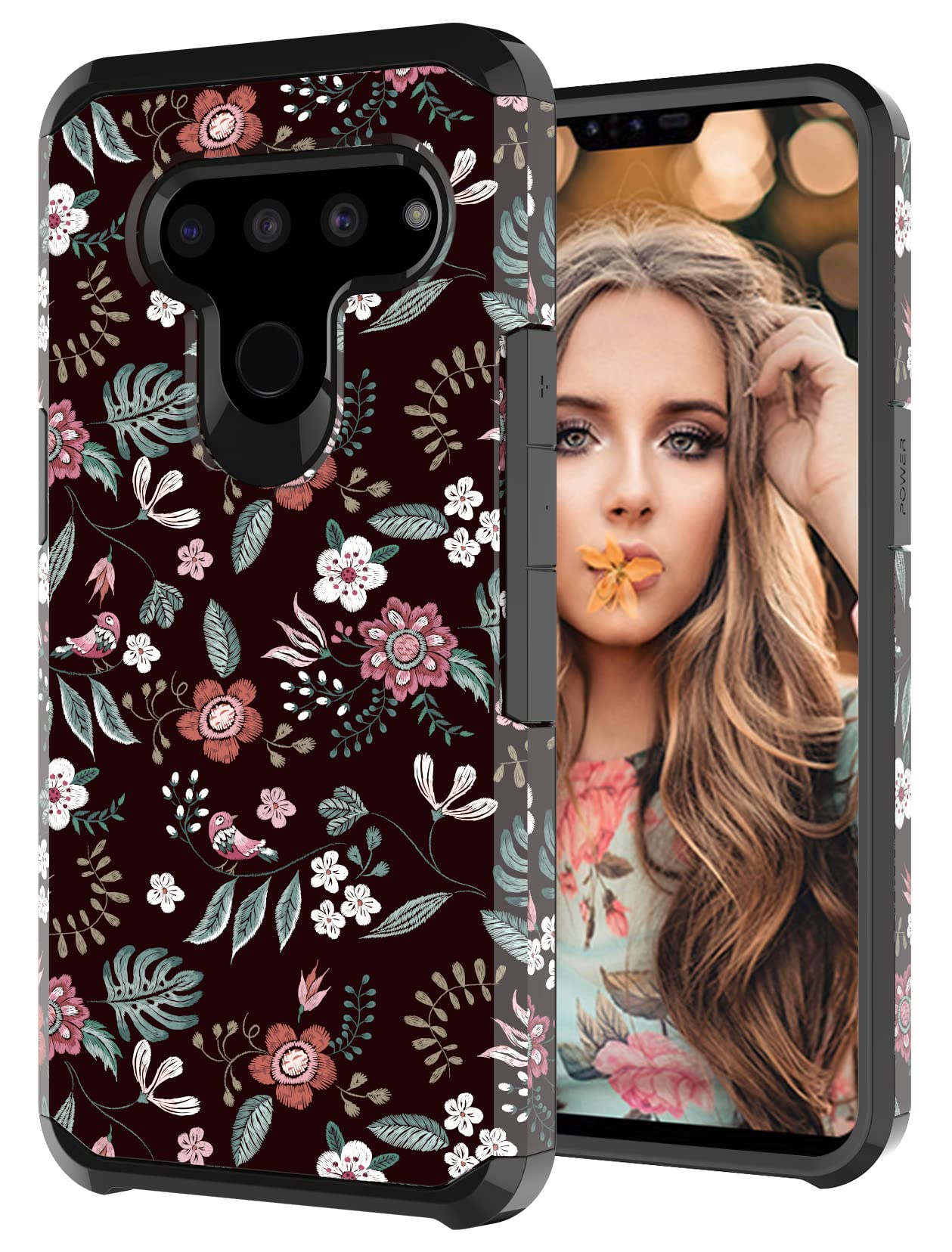 Amazon.co.jp: MGAH フローラルデザインのLG V50ケース、LG V50 ThinQ 