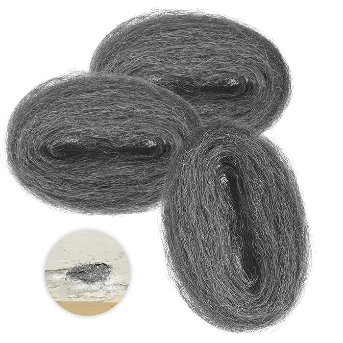 Buy 3 Roll Steel Wire Wool,Steel Wool Mice,0000 Fine Grade Rodent
