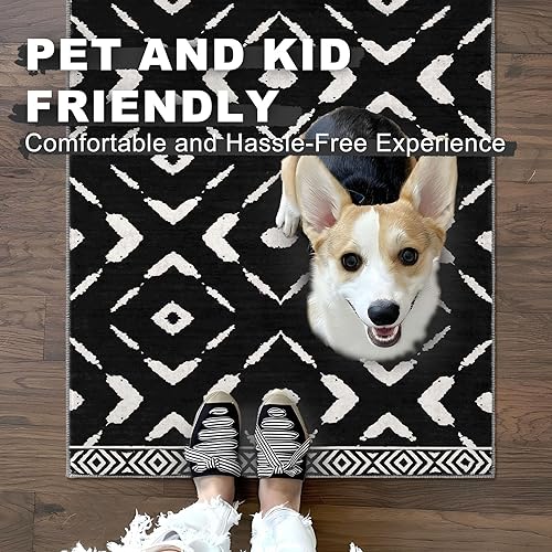 Miniatura 5 de KILOCOCO Alfombra de pasillo de 2 x 6, lavable, alfombra marroquí antideslizante, alfombra de pasillo de cocina, para dormitorio, cuarto de