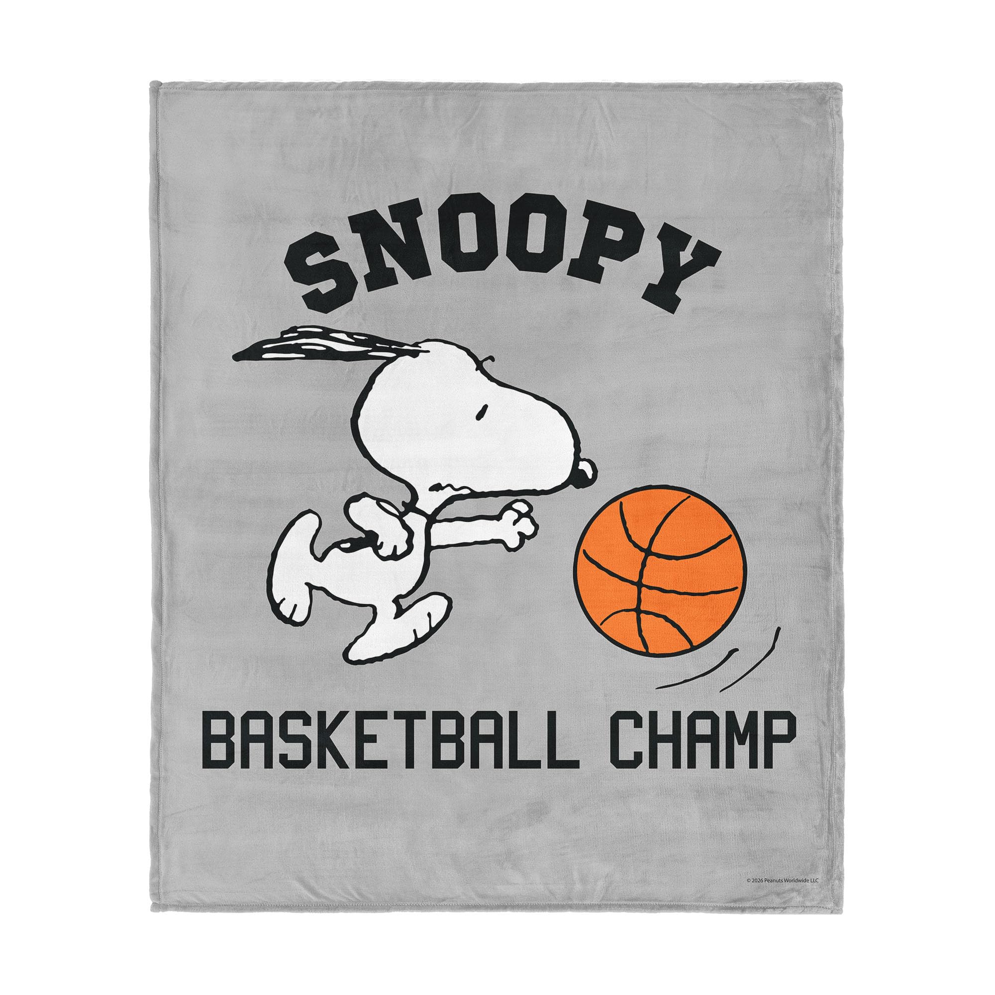 Northwest Peanuts Snoopy Basketball Silk Touch Throw Blanket 50x60 inches