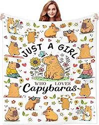 Manta divertida de capivara, presentes para amantes de capivara, mulheres, meninas, meninos, crianças, adolescentes e adultos, cobertores de flanela macia para roupa de cama, sofá, decoração de 152 cm