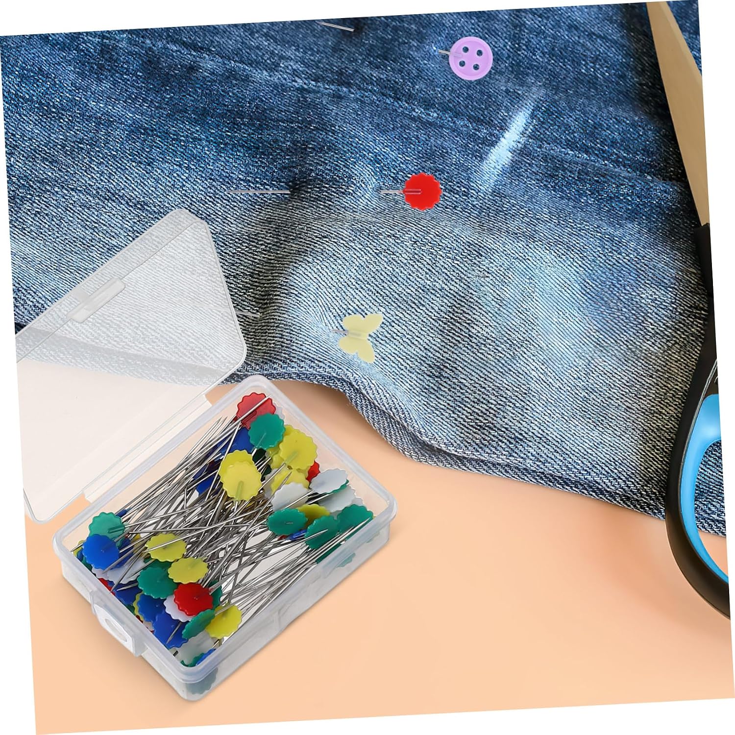 400pcs Flat Head Sewing Pins Heads for Quilting and Crafting Decorative Straight Pins for Dressmaking and Includes Each of Butterfly and Flower Designs
