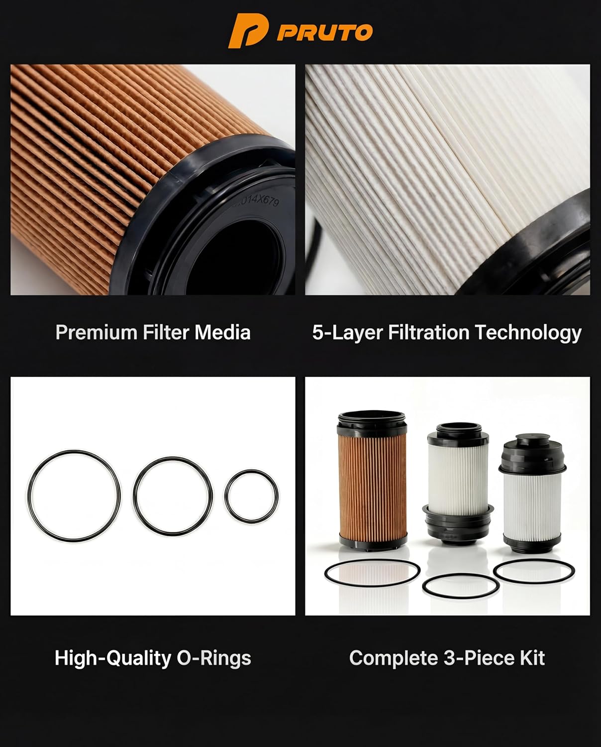 2025 2026 6.7L Cummins Fuel & Oil Filter Kit for Ram 2500 3500 4500 5500 Replaces #68677800AA 68677810AA, 3 Piece Set