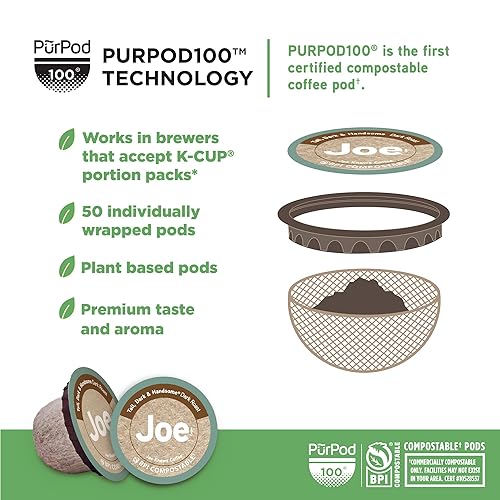 Miniatura 4 de Joe Knows Coffee, Cápsulas de café altas oscuras y hermosas, de una sola porción, ricas, atrevidas, tostadas oscuras, 50 unidades, cápsulas