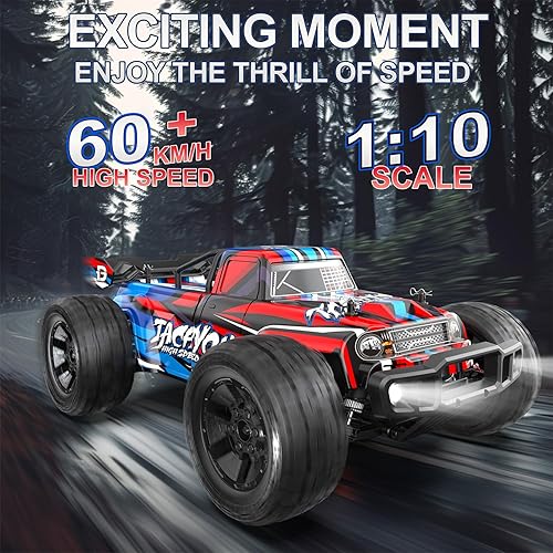Miniatura 3 de DEERC Coche RC rápido sin escobillas a escala 110 para adultos camión monstruo RC de alta velocidad 4WD 60 KMH camión RC todo terreno de 24Ghz