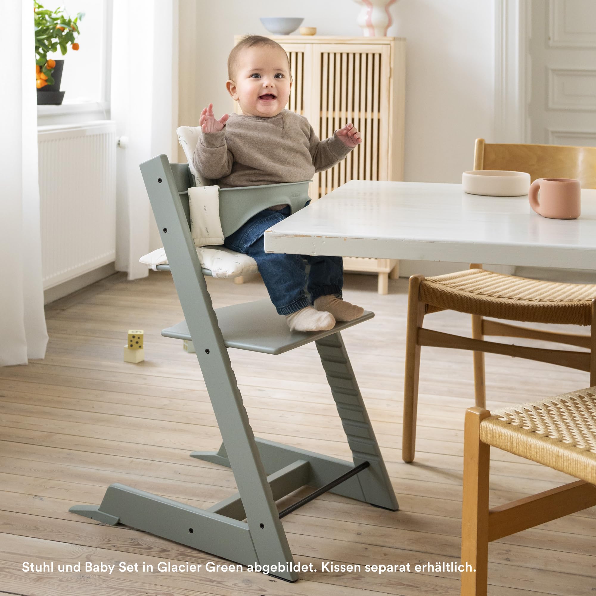 Stokke Tripp Trapp Stuhl mit Newborn Set und Baby Set, Natürlich - Sicher, verstellbar, ergonomisches Design
