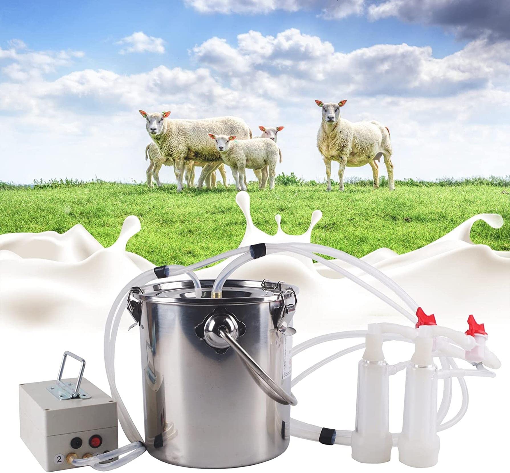 Mungitrice elettrica, sistema a pompa a vuoto, pistone a canna singola, ideale per pecore, capre, mucche, forniture di mungitura efficienti per uso agricolo