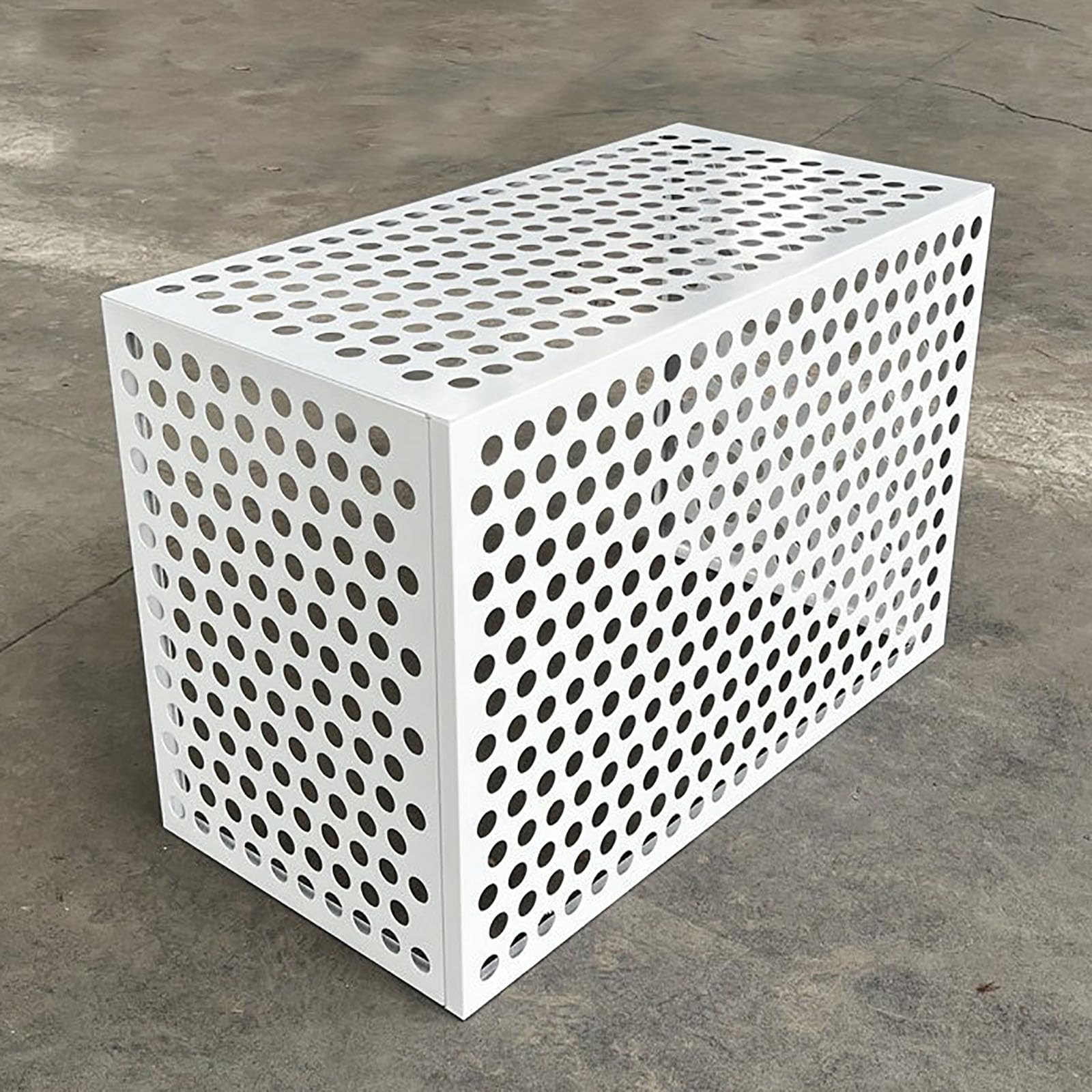 Aluminum Film Air Conditioner Outdoor Unit Top Cover,Air Conditioner Fence Privacy Screen,Air Conditioner Outdoor Unit Bracket Mini-Split Condenser Cover (Without-lid-White,99x50x67cm)
